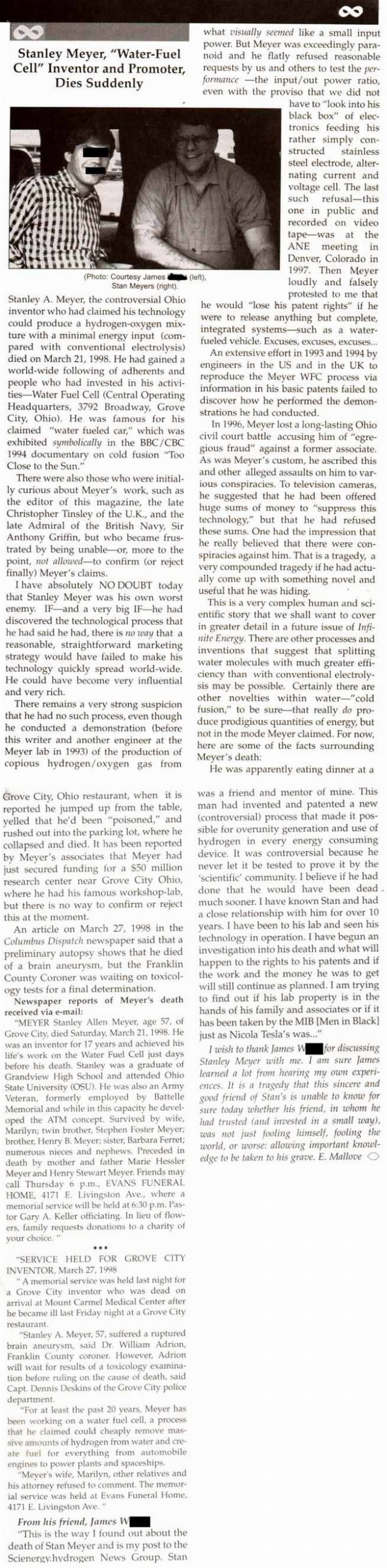 stan meyer death by eugene mallove