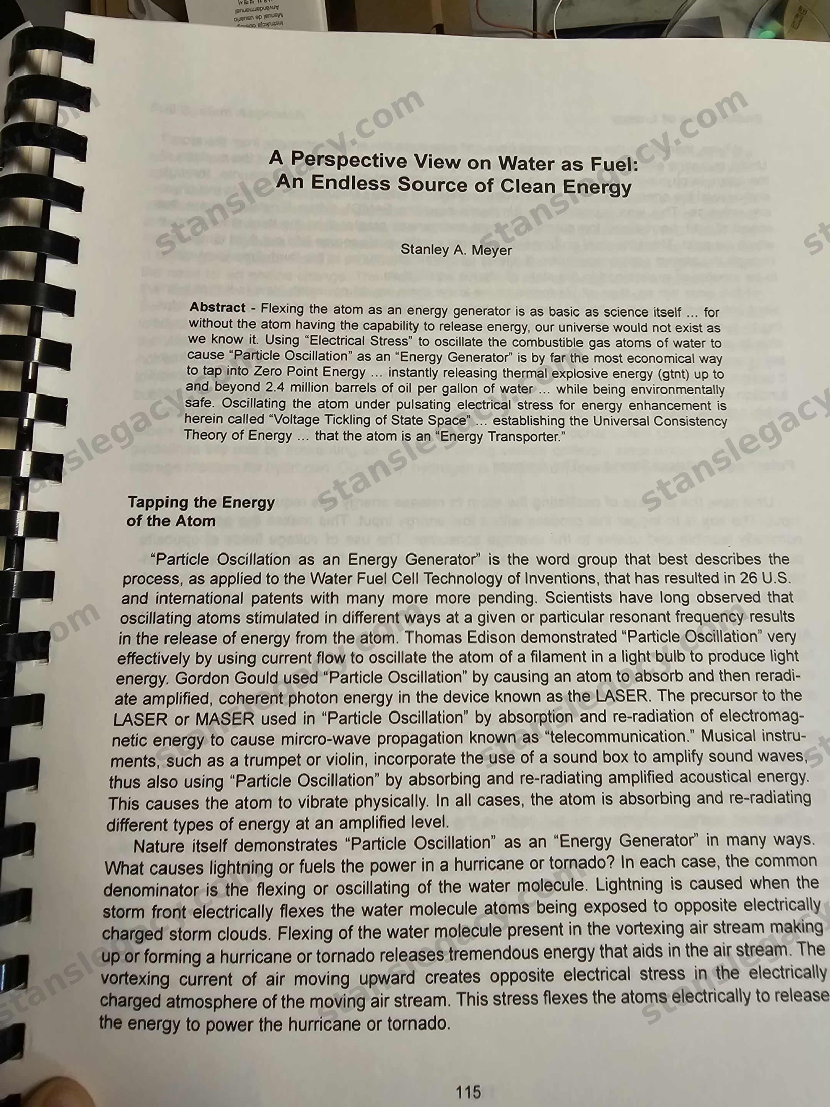 Page 115. The title, the abstract, and “Tapping the Energy of the Atom”.