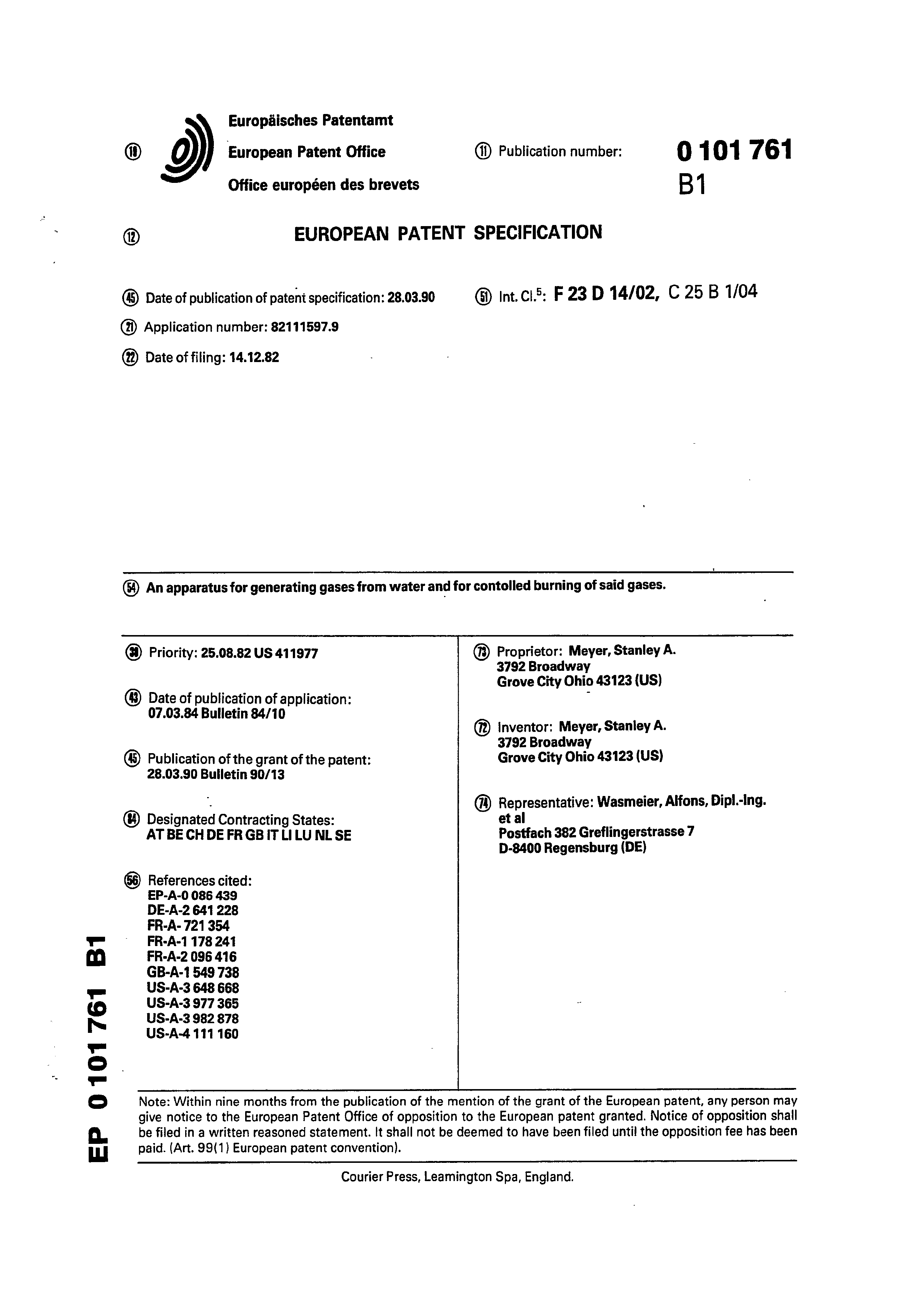 Page 1 of the original patent document
