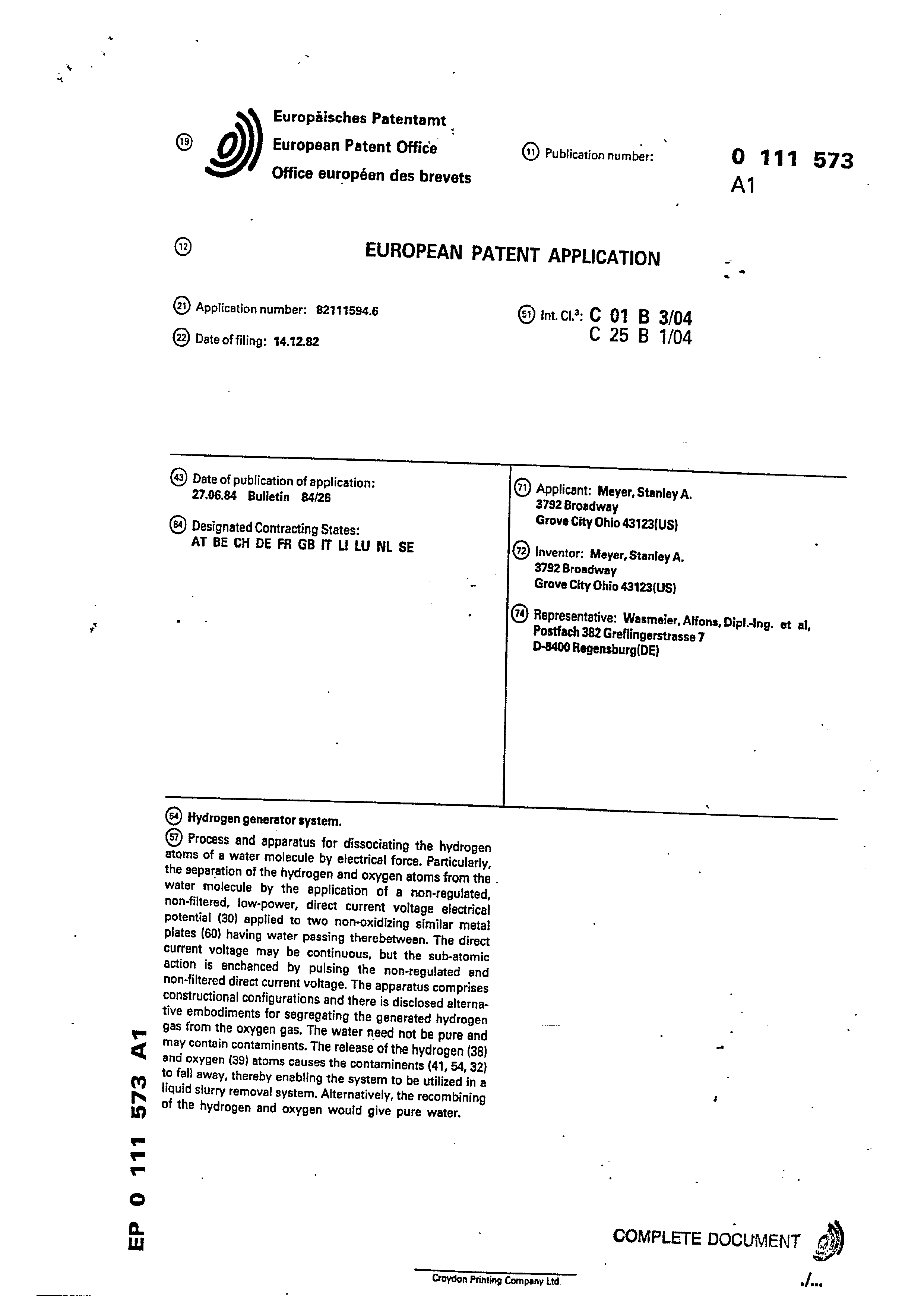 Page 1 of the original patent document